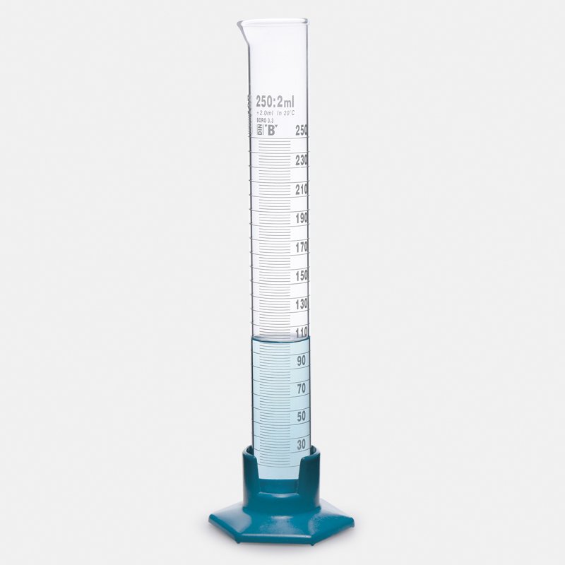 İSOLAB 016.07.050 mezür - uzun form - P.P tabanlı - B kalite - grup sertifikalı - beyaz skala - 50 ml