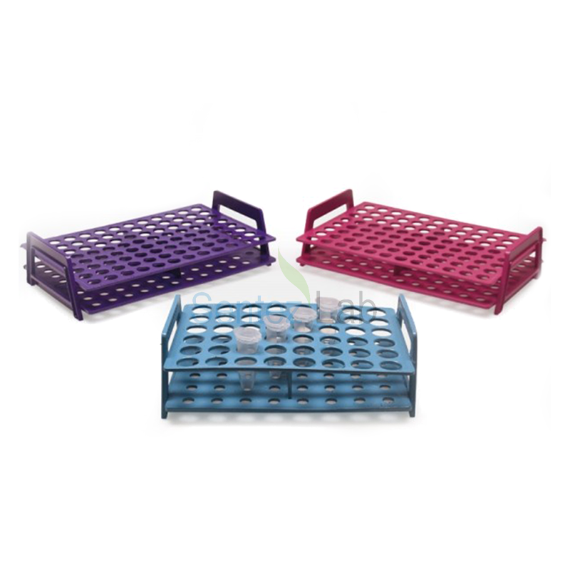 ISOLAB 080.01.004B mikrotüp standı - monoblok - 1.5/2.0 ml tüpler için - mavi