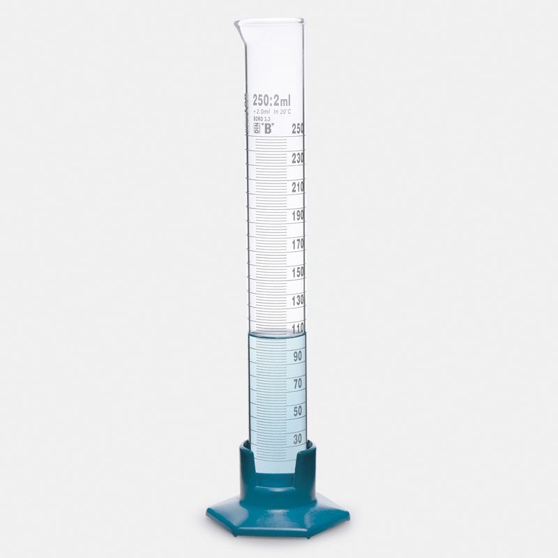 İSOLAB 016.07.500 mezür - uzun form - P.P tabanlı - B kalite - grup sertifikalı - beyaz skala - 500 ml