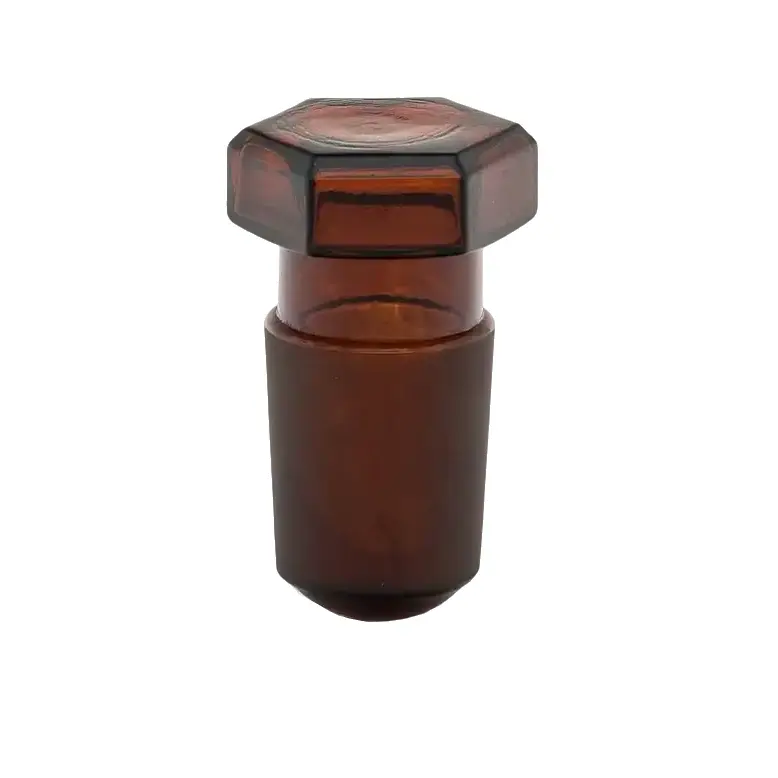 ISOLAB  Tıpa - Cam - Amber - Hexagonal Kapaklı - Ns 24/29
