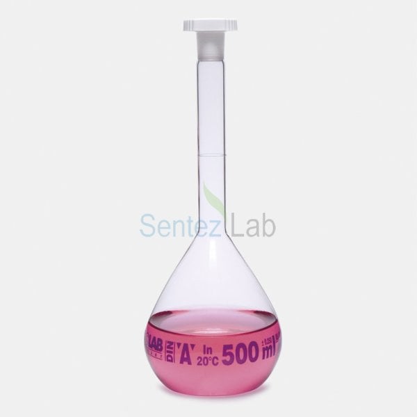 ISOLAB Balon Joje - Standart - Şeffaf - A Kalite - Grup Sertifikalı - Mavi Skala - 5 ml - NS 10/19