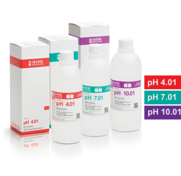 Hanna pH Kalibrasyon Solüsyonları Seti – pH 4.01, pH 7.01, pH 10.01  - 500 mL