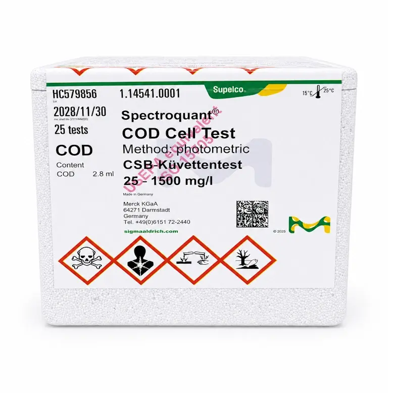 Merck COD (KOİ) Hücre Testi  Ölçüm aralığı: 25 - 1500 COD Test / 25 Adet