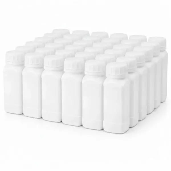 Plastik Kare Şişe 1000 ml – HDPE Numune Şişesi - 50 Adet