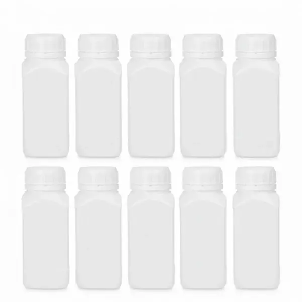 Plastik Kare Şişe 100 ml – HDPE Numune Şişesi - 10 Adet
