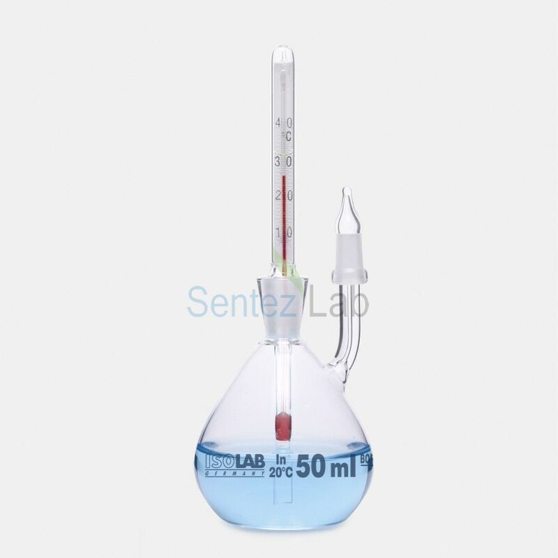 ISOLAB 023.03.005 Piknometre - Kalibreli - Termometreli - 5 ml