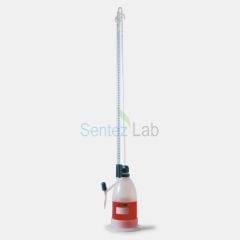 ISOLAB Büret - Otomatik - Şilling - Amber - As Kalite - Grup Sertifikalı - Beyaz Skala - 50 mL