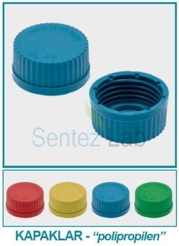 ISOLAB vidalı kapak - GL 45 - sarı (10 adet)