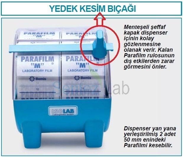 İSOLAB 058.02.101 yedek bıçak - parafilm dispenseri için Mavi