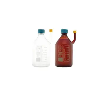 ISOLAB  Şişe - Yan Kollu - Amber - Borosilikat Cam - 2000 Ml