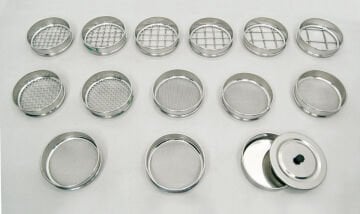 Elek Paslanmaz Çelik Kasnak 200x50mm | 8 mm Kare Göz Açıklıklı ISO 3310-2 Laboratuvar Eleği