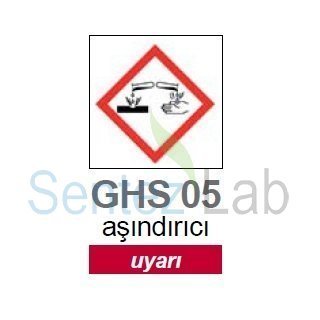 İSOLAB 099.15.T02 aşındırıcı piktogramı GHS 5 tehlike etiketi 26x37mm-250 etiket