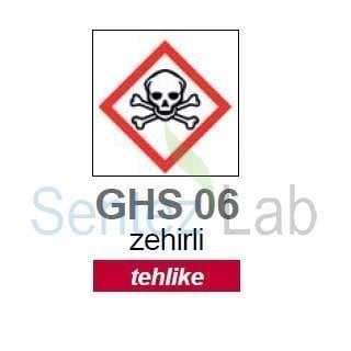 İSOLAB 099.16.T02 zehirli piktogramı GHS 6 tehlike etiketi 26x37mm-250 etiket