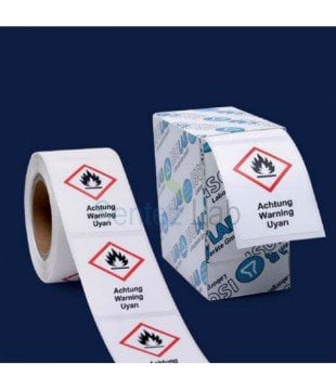 İSOLAB 099.11.T03 patlayıcı piktogramı GHS 1 uyarı etiketi 37x52mm-250 etiket