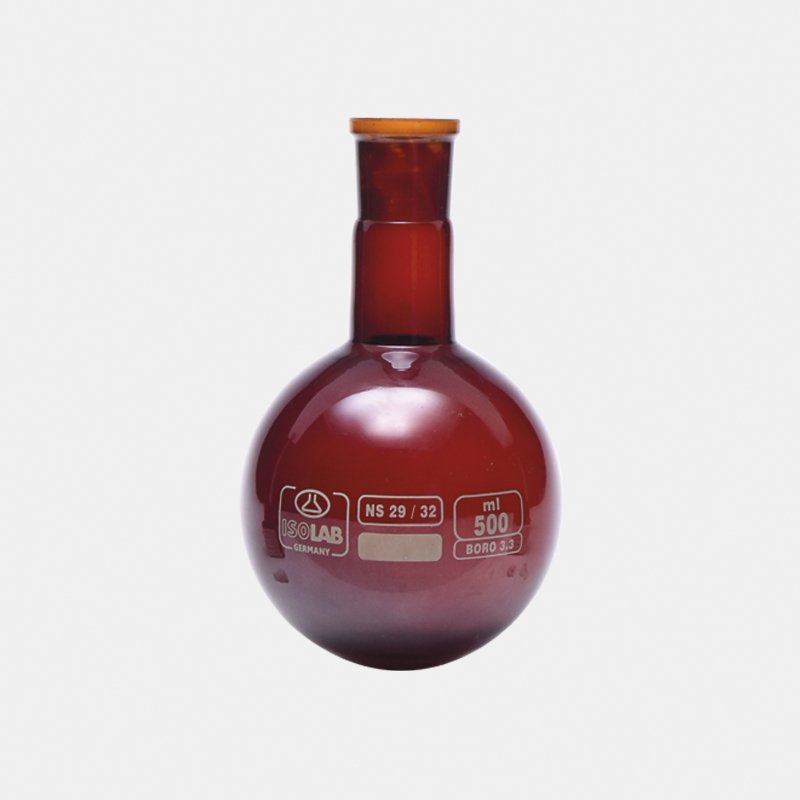İSOLAB 030.12.901 balon - dibi yuvarlak - amber - şilifli - 1000 ml - NS29/32 (1 adet)