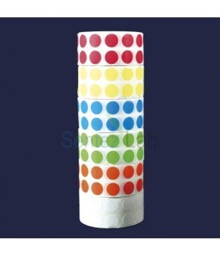 İSOLAB etiket - mikrotüpler için - 13 mm çap - 6 renk (6 rulo)