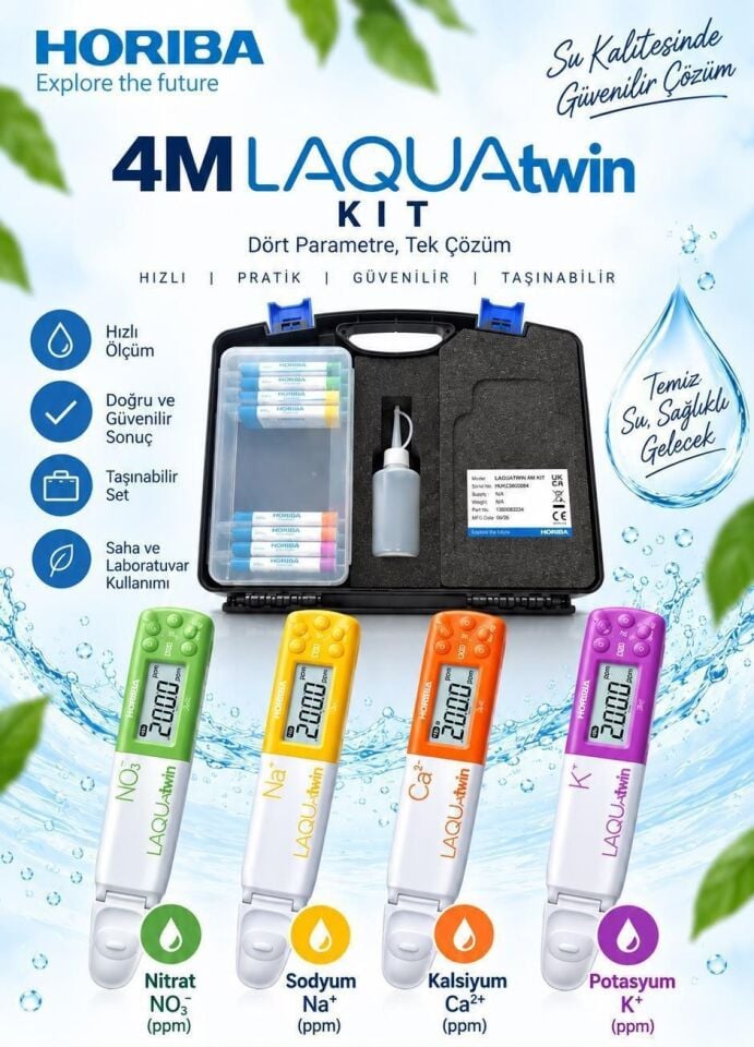HORIBA LAQUAtwin 4M İyon Ölçüm Kiti – NO₃, Na, K ve Ca