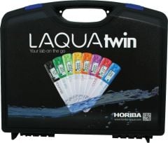 Horiba LAQUAtwin 4M kiti NA11, K11, NO311, CA11, taşıma çantasında LAQUtwin 4M kitini tedarikte pH ve İletkenlik hediye.