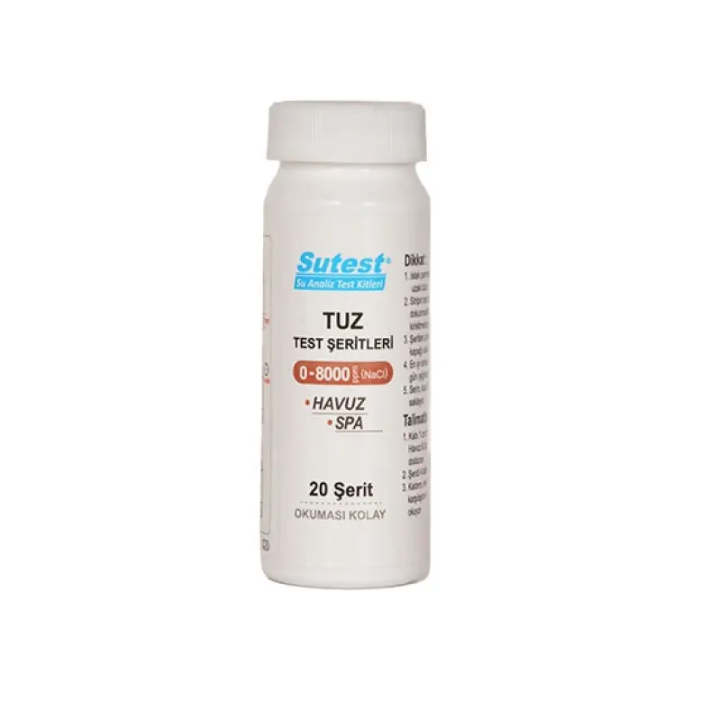 SUTEST Tuzluluk Test Şeridi 0-8000 ppm 20 Adet - Havuz