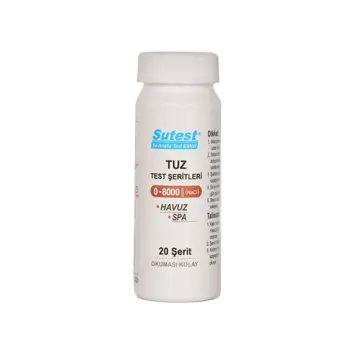 SUTEST Tuzluluk Test Şeridi 0-8000 ppm 20 Adet - Havuz