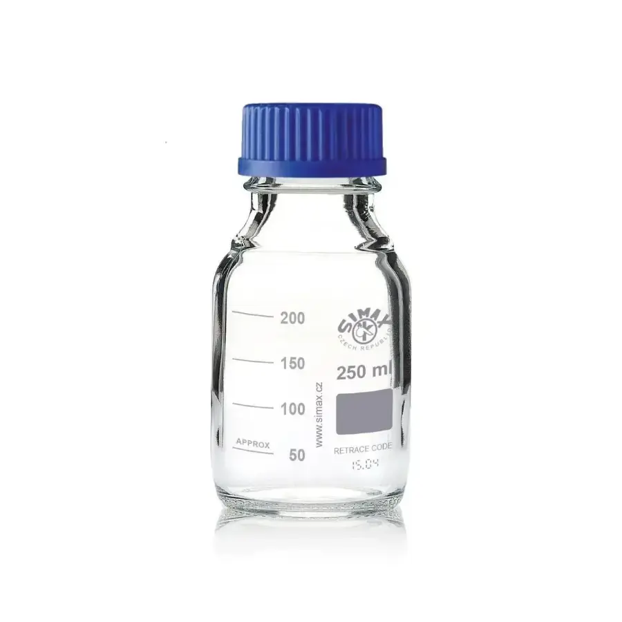 Simax Cam Otoklav Şişe 250 ml  - GL45 Vida Kapaklı