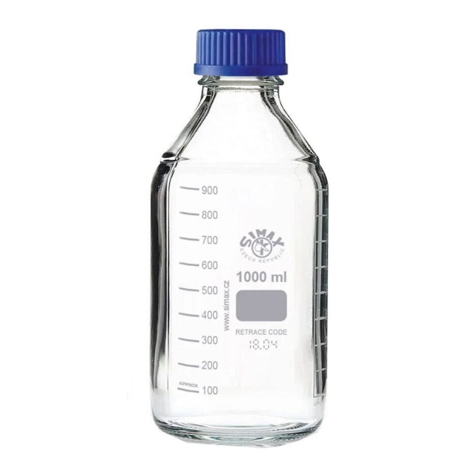 Simax Cam Otoklav Şişe 1000 ml  - GL45 Vida Kapaklı