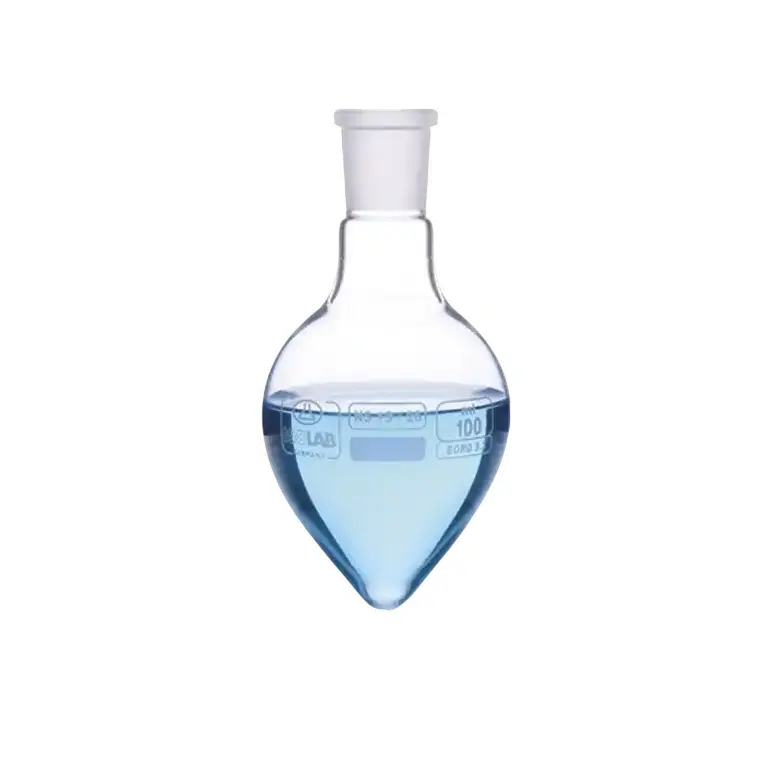 İSOLAB 030.49.100 balon - kalp tipi - şilifli - merkez boyun : NS 14/23 - 100 ml