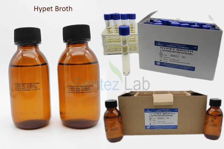 Hypet Broth  Buffered Pepton Water Şişede Hazır Besiyeri, 90 mL 10 Adet