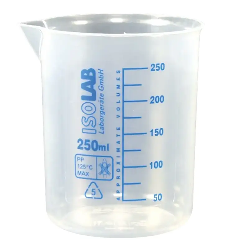 ISOLAB  Beher - P.P - Kısa Form - Mavi Skala - 50 Ml