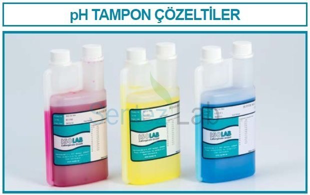 İSOLAB 502.10.500 pH tampon çözeltisi - pH 10 - çift boyunlu şişede - 500 ml (1 adet)