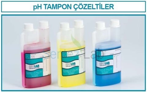 İSOLAB 502.04.500 pH tampon çözeltisi - pH 4 - çift boyunlu şişede - 500 ml (1 adet)