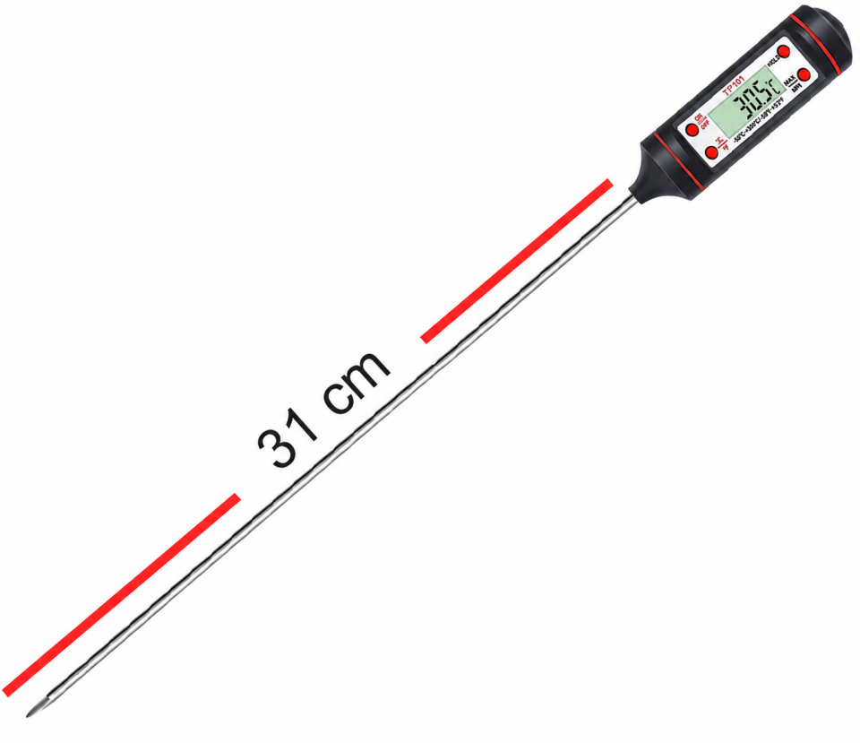 Uzun Problu Saplama Tip Dijital Termometre – -50…+300 °C / 310 mm