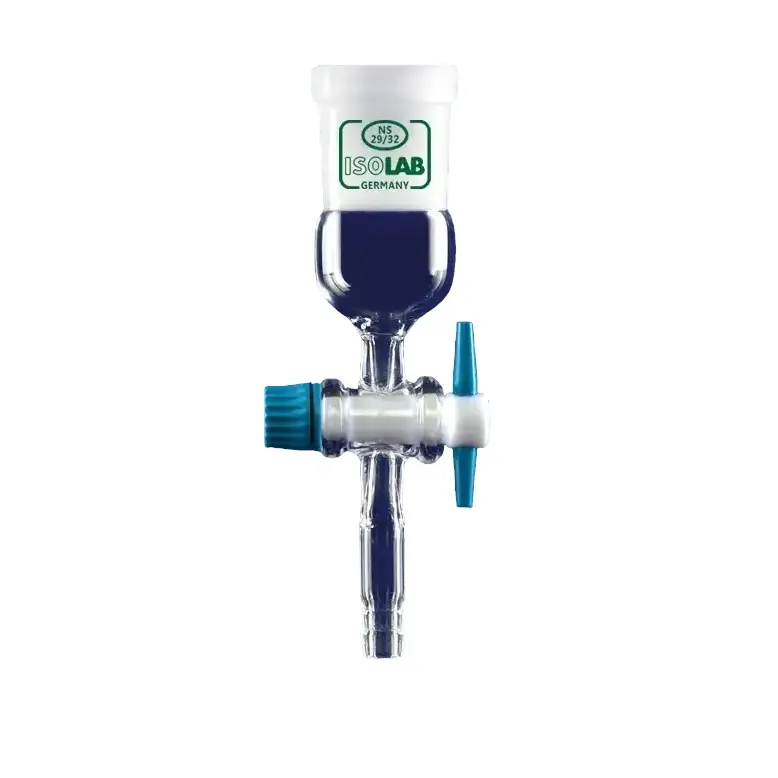 ISOLAB  Adaptör - Düz - Musluklu - Çap 8 Mm - Dişi Şilif : Ns 14/23