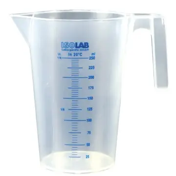 ISOLAB  Beher - Kulplu - P.P - Kısa Form - Mavi Skala - 1000 Ml