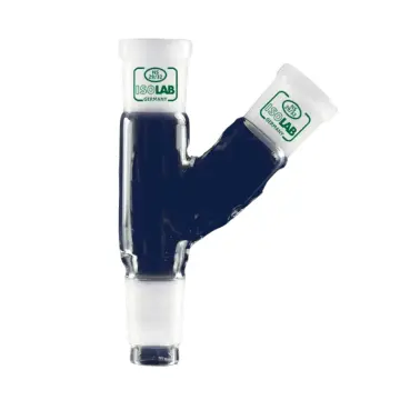 ISOLAB  Adaptör - Çoklu - 2 Boyunlu - Yukarı Açılı - Dişi Şilif & Erkek Şilif : Ns 29/32 - Yukarı Açılı Dişi Şilif : Ns 14/23