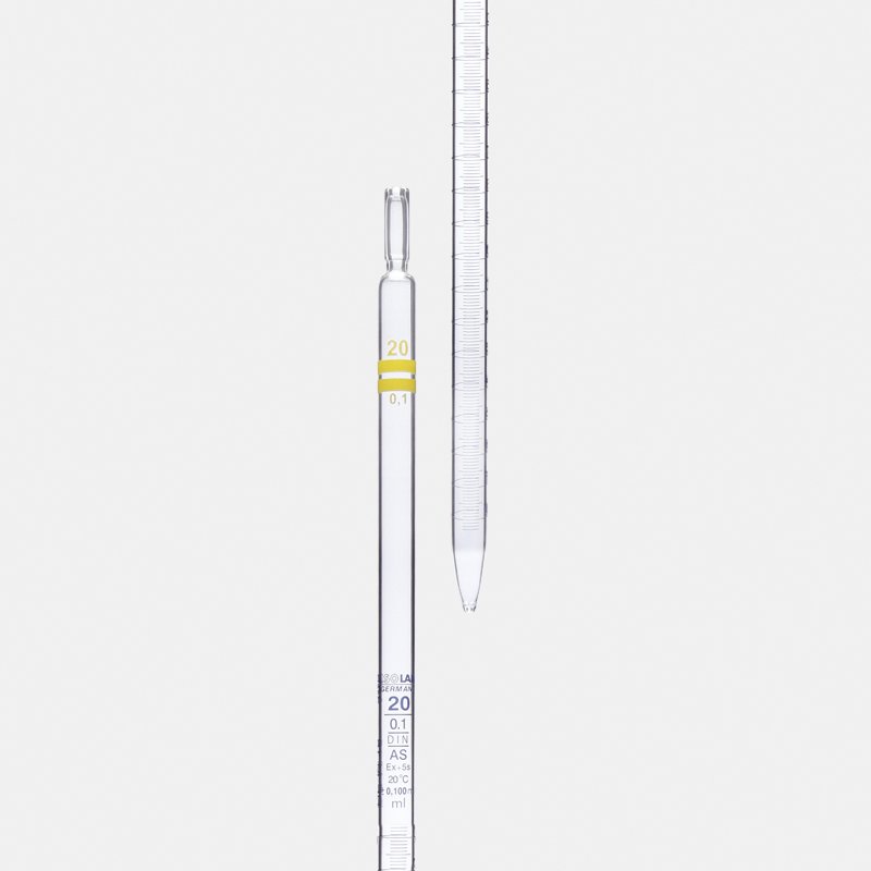 ISOLAB Pipet - Cam - Dereceli - As Kalite - Grup Sertifikalı - Mavi Skala - 2 ml