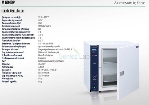 Elektromag M6040 P Kuru Hava Sterilizatörü (Alüminyum İç Gövdeli)