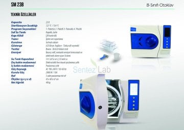 Elekromag SM 23 Otoklav 23 L B sınıfı Tam Otomatik Yazıcılı