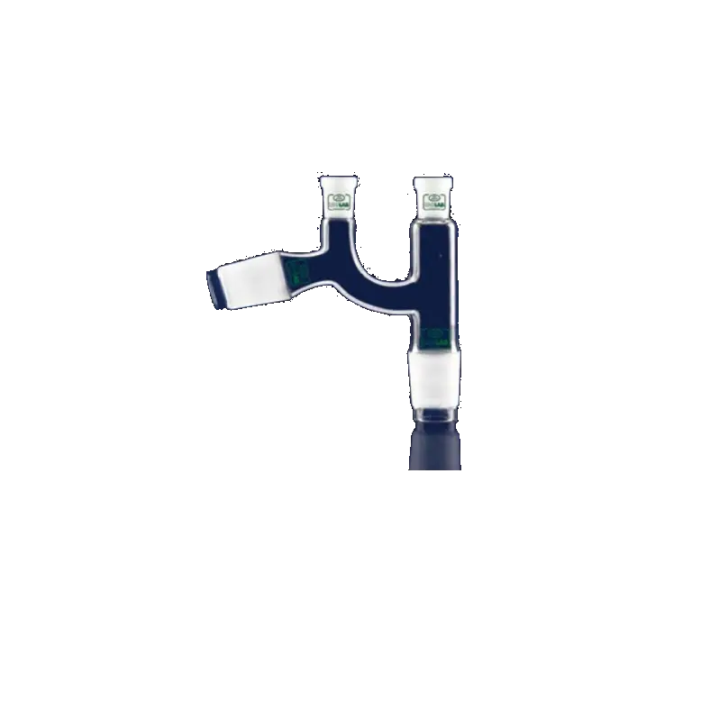 ISOLAB  Adaptör - Distilasyon - Claisen Başlıklı - Dişi Şilif(Ler) : Ns 14/23 - Erkek Şilif : Ns 29/32 - Açılı Erkek Şilif : Ns 29/32