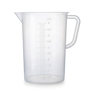 Senlab Kulplu Plastik Beher 5 Litre - Kabartma Skala