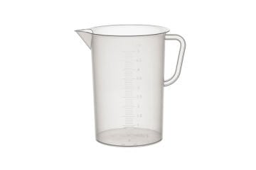 Senlab Kulplu Plastik Beher 5 Litre - Kabartma Skala