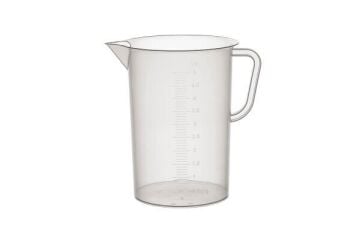 Senlab Kulplu Plastik Beher 2 Litre - Kabartma Skala