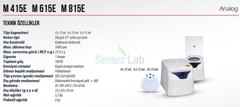 Elektromag M415 E Genel Amaçlı Santrifüj  5000 rpm / 4X15 ml
