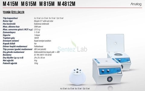 Elektromag M415 M Genel Amaçlı Santrifüj  5000 rpm / 4X15 ml