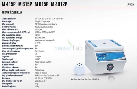 Elektromag M815 P Genel Amaçlı Santrifüj  5000 rpm / 8X15 ml