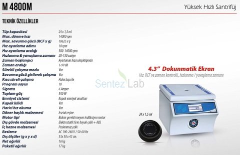 Elektromag M4800 M Genel Amaçlı Santrifüj Cihazı 14000 rpm / 24X1,5-2 ml