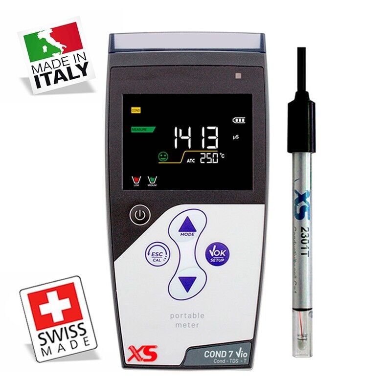 XS Instruments Cond 7 Vio Portatif İletkenlik Ölçer – 2301T Hücreli, 200 mS/cm