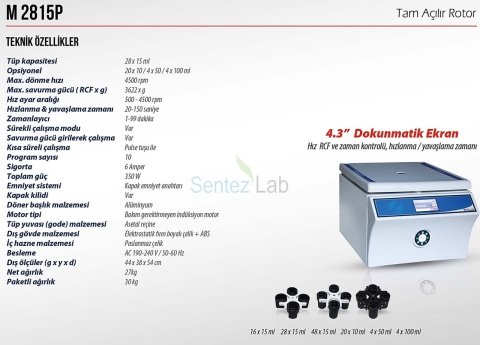 Elektromag M 2815 P Genel Amaçlı Santrifüj Cihazı (Tam Açılır Rotor) 28 X 15 ml