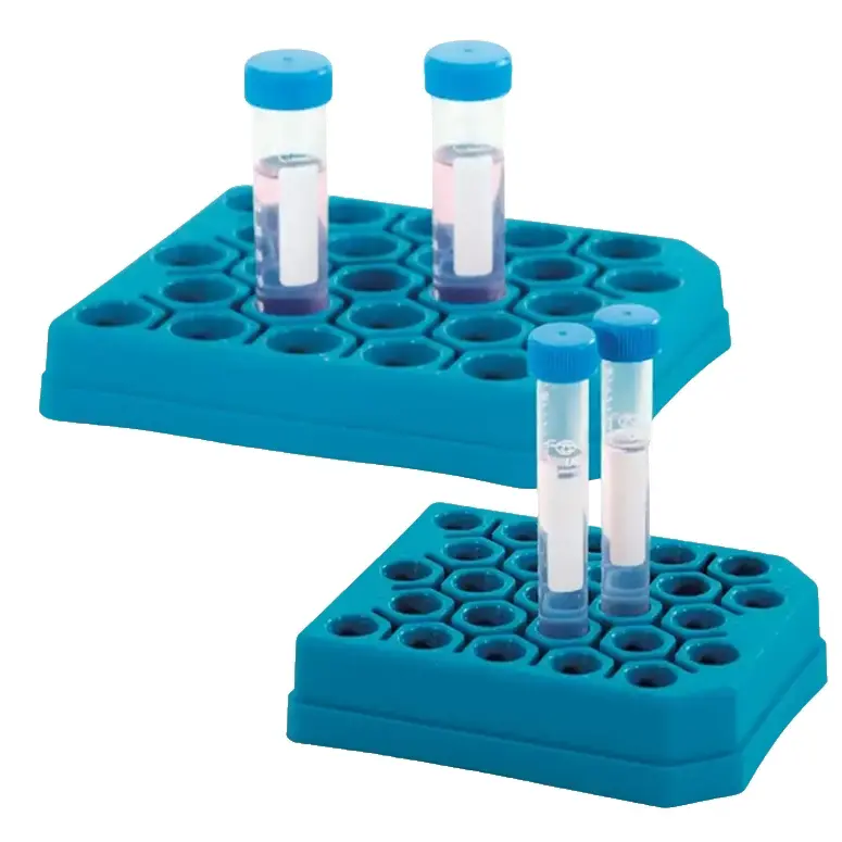 ISOLAB  Tüp Standı - P.P - Bas & Bırak Model - 50 Ml Tüpler İçin - Mavi