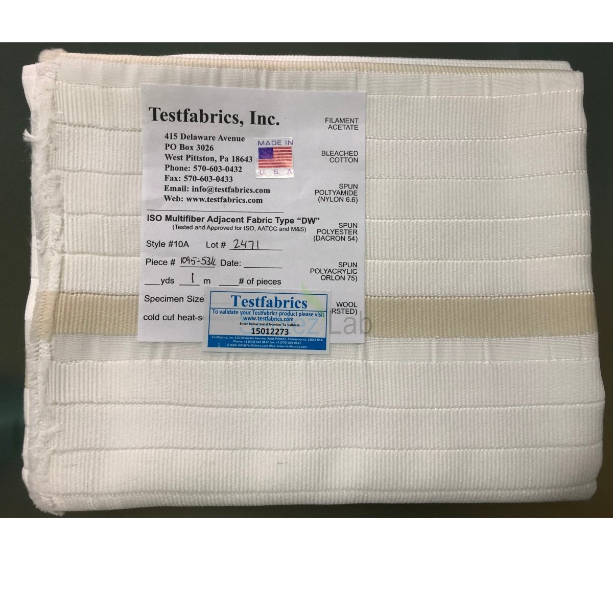 TESTFABRICS MFF 10 Multifiber # 10 1 Metresi
